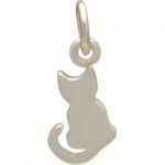 Sterling Silver Tiny Cat Charm - 12x6MM