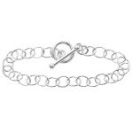 Sterling Silver 7.5" Bracelet - Oval Cable Chain w/Toggle Clasp