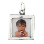 Sterling Silver Double Sided Square Picture Frame Charm