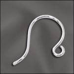 STERLING SILVER EAR WIRE .028"/.7MM/21 GA ROUND WIRE SHORT TAIL