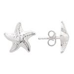 Sterling Silver Starfish Stud Earring w/ Earnut - 12mm