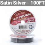 Soft Touch Satin Silver Beading Wire - Medium Diameter 100ft