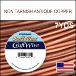 (D) Antique Copper Craft Wire - 7 Yds .040"/18G/1.02mm (Non Tarnish)