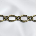 (D) Base Metal Plated Antique Brass Fancy Curb Chain