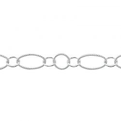 sterling silver mixed link chain twisted oval and round