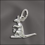 Sterling Silver Charm - Kangaroo Carrying Baby