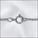 STERLING SILVER FINISHED ROLO NECK CHAIN  - 16"
