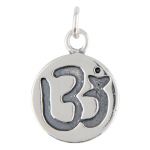 Sterling Silver - OM Charm Solid Round 12.5mm
