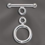 Sterling Silver 12mm Round Toggle Clasp