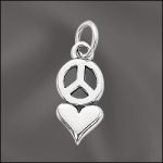 STERLING SILVER CHARM - PEACE LOVE