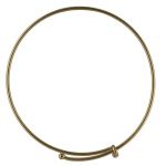 (D) Antique Brass Plated Bracelet - 63mm ID - 1.6mm Brass Wire with 3mm Ball Ends