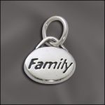 STERLING SILVER DOMED MESSAGE CHARM - "FAMILY"