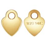 Gold Filled 3.5mm Heart Quality Tag with 1mm Hole