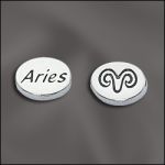 Sterling Silver 11mm Message Bead W/1.8mm Hole -Double Sided - Aries