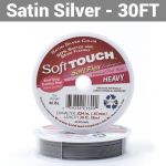 Soft Touch Satin Silver Beading Wire - Heavy Diameter - 30ft