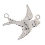 Sterling Silver Flying Swallow Station - 15x14mm