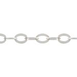 Sterling Silver Fine Flat Cable Chain - 2x1.5mm OD