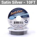 Soft Flex Satin Silver Beading Wire - Heavy Diameter 10ft