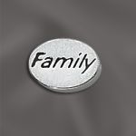STERLING SILVER 11MM MESSAGE BEAD W/1.8MM HOLE -  FAMILY