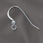 Sterling Silver Ear Wire .025"/.64mm/22 GA Round Wire w/3mm Ball