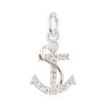 Sterling Silver Anchor w/ Crystals Charm
