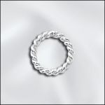 STERLING SILVER 17 GA .048"/8MM OD JUMP RING TWISTED - CLOSED
