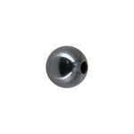Sterling Silver Shiny Oxidized Round Bead with 1.8mm Hole - 6mm