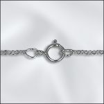 STERLING SILVER FINISHED ROLO NECK CHAIN  - 20"