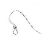 Sterling Silver Ear Wire with 3mm Ball - .025"/.64mm/22 GA Round Wire