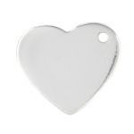 Sterling Silver Blank Engravable Heart 10x12mm with.9mm ID Hole