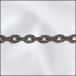 (D) Base Metal Plated Fancy Cable Chain (Antique Silver)