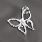 STERLING SILVER CHARM - BUTTERFLY OUTLINE