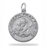 Sterling Silver 18MM Medal - St. Joseph