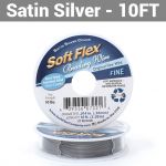 Soft Flex Satin Silver Beading Wire - Fine Diameter 10ft