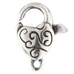 Sterling Silver Lobster Claw Clasp 15x8MM Light Antique