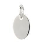 Sterling Silver Solid Oval Charm - 1.3mm/16 Gauge
