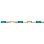 Gold Filled Aquamarine Enamel Paperclip Chain