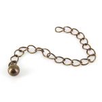Antique Brass Plated Chain Extender with 5mm Ball - 3"