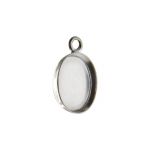 Sterling Silver Oval Bezel Setting with Ring - 10x8mm