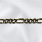 Base Metal Plated Figaro Chain (Antique Brass)
