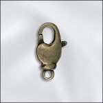 Base Metal Antique Brass Plated Lobster Swivel Clasp with Ring - 15mm