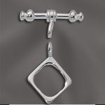 Sterling Silver 12mm Diamond Toggle Clasp
