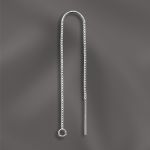 Sterling Silver Ear Threader (Box Chain) with Post and Solid Bridge Wire - 3.5mm Open Ring - 4"