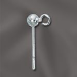 Sterling Silver 3mm Ball Post with Open Ring - .8mm/20 GA/.032”