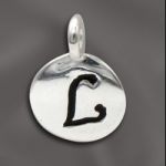 Sterling Silver Charm - 8MM Engraved Disc L