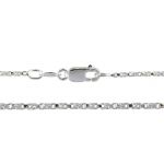 Sterling Silver Finished E-Coat Diamond Cut Box Chain w/ Lobster Claw - 18"