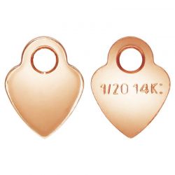 rose gold heart shape quality tag