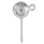 Sterling Silver Ball Post with Open Ring - .8mm/20 GA/.032” - 6mm