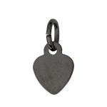 Base Metal Plated Charm - Heart - Small (Gun Metal)
