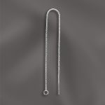 Sterling Silver Ear Threader (Box Chain) with Post - 3.5mm Open Ring - 5"